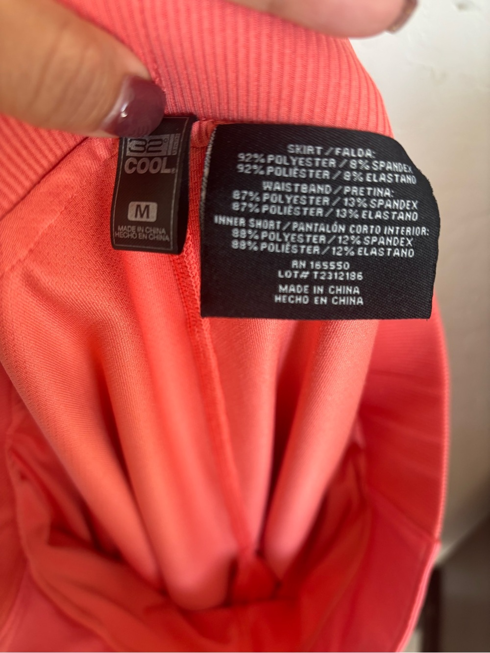 Women’s Coral Active Mini Skirt with Pockets - Picture 2 of 2